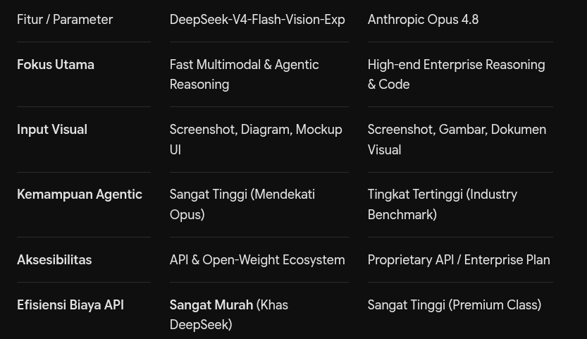 Perbandingan: DeepSeek-V4-Flash Vision vs Anthropic Opus 4.8
